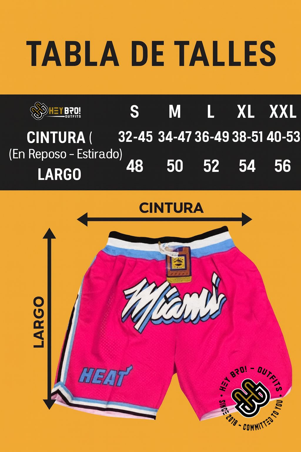Tabla de talles NBA short